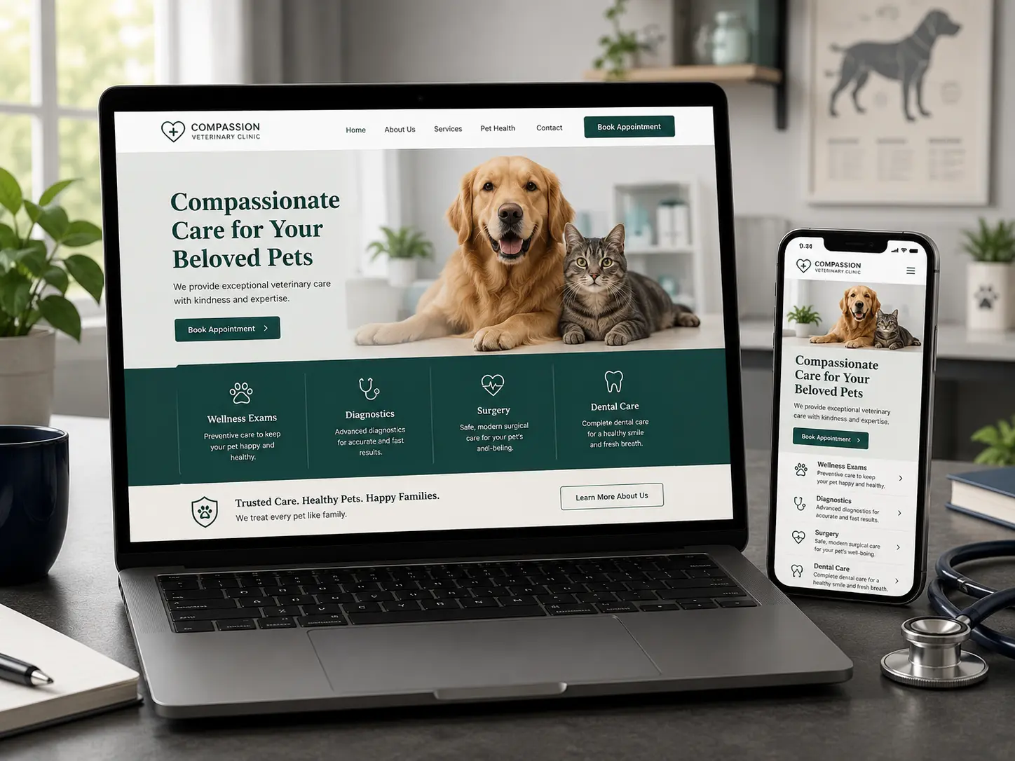 Responsive Veterinary Clinic Website Design